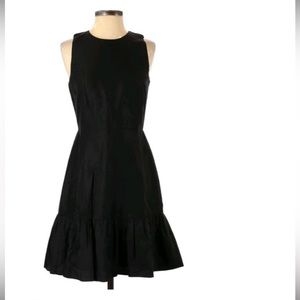 J.crew black silk cotton sleeveless ruffle hem dress size 2